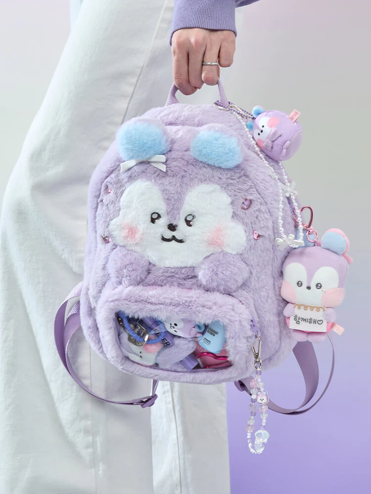 BT21 BABY Ribboned U Clear Pocket Plush Backpack - Image 25