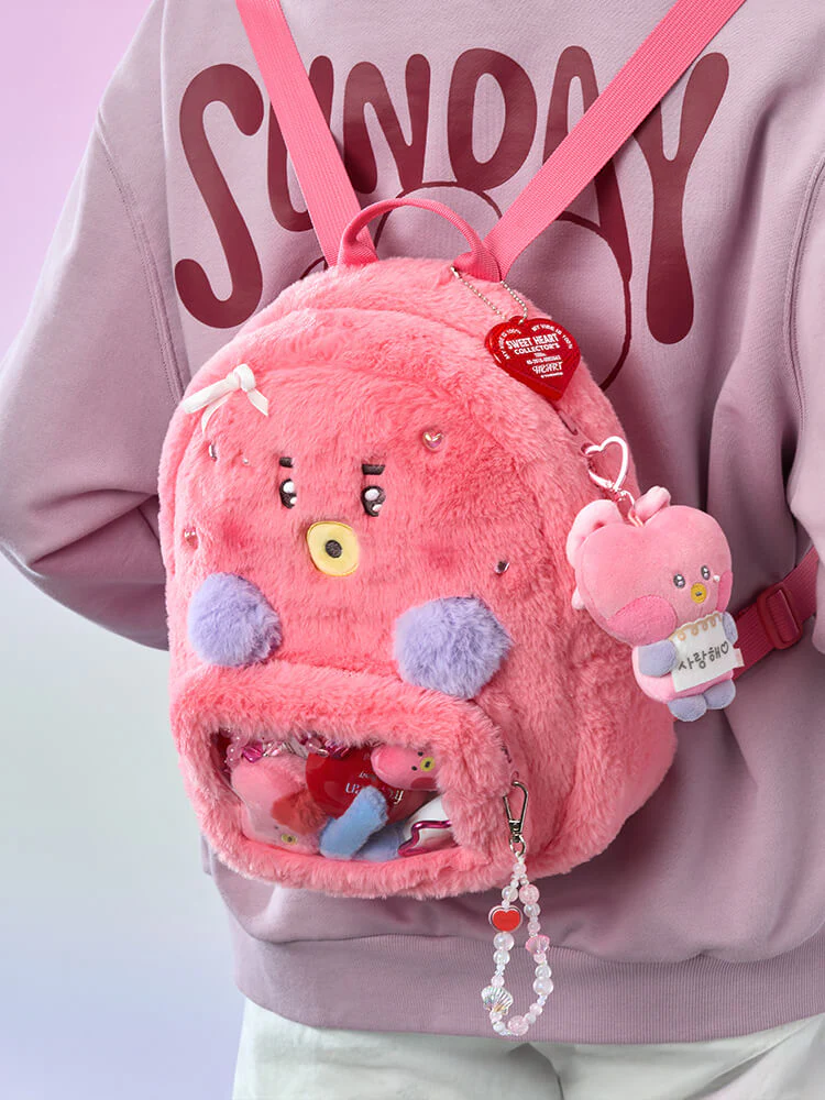 BT21 BABY Ribboned U Clear Pocket Plush Backpack - Image 5