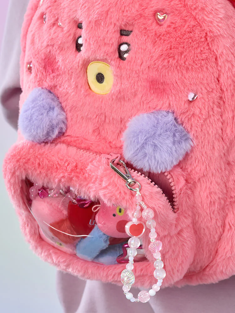 BT21 BABY Ribboned U Clear Pocket Plush Backpack - Image 6