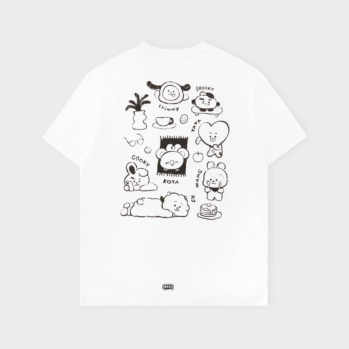 BT21 Basic Drawing T-Shirt White - Image 2