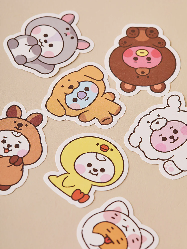 BT21 Fluffy Baby Sticker Set (7 pcs) - Image 3