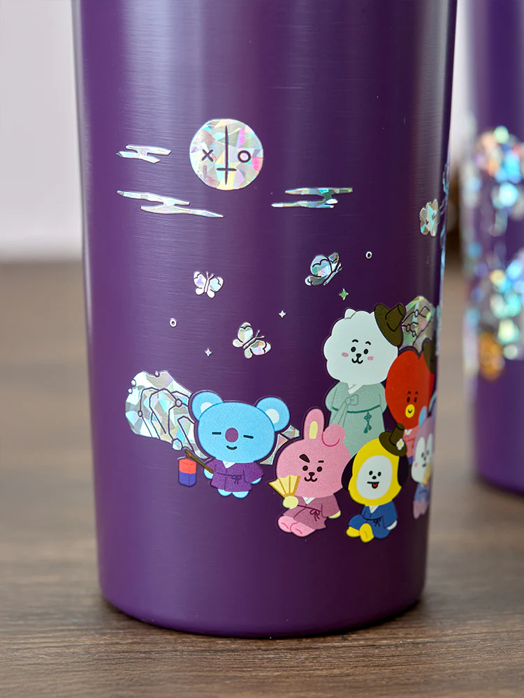 BT21 Premium K-Edition Mother-of-Pearl Graphic Tumbler (710ml) - Image 3
