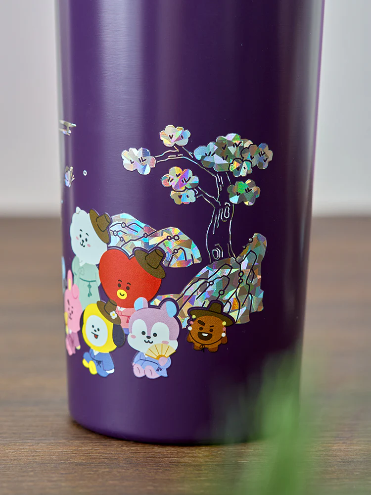 BT21 Premium K-Edition Mother-of-Pearl Graphic Tumbler (710ml) - Image 4