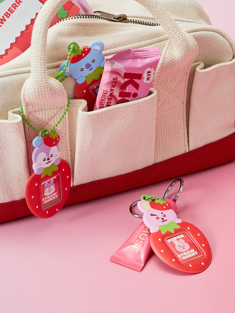 BT21 Strawberry Party PVC Mini Photo Holder Keyring - Image 5