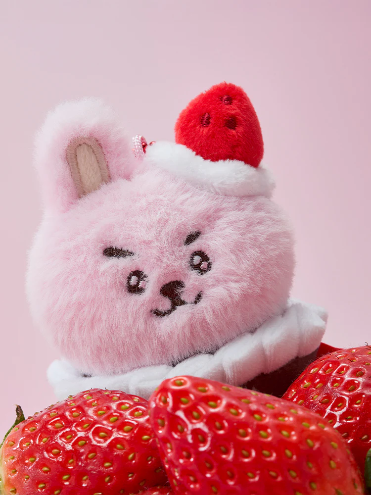 BT21 Strawberry Party Strawberry Tart Plush Keyring - Image 21