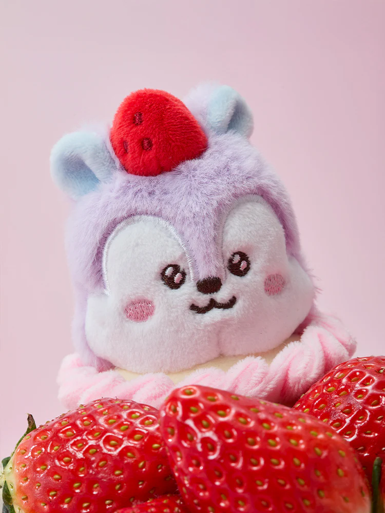 BT21 Strawberry Party Strawberry Tart Plush Keyring - Image 25