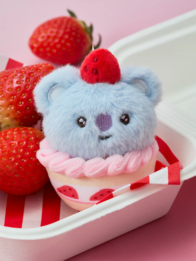 BT21 Strawberry Party Strawberry Tart Plush Keyring - Image 30