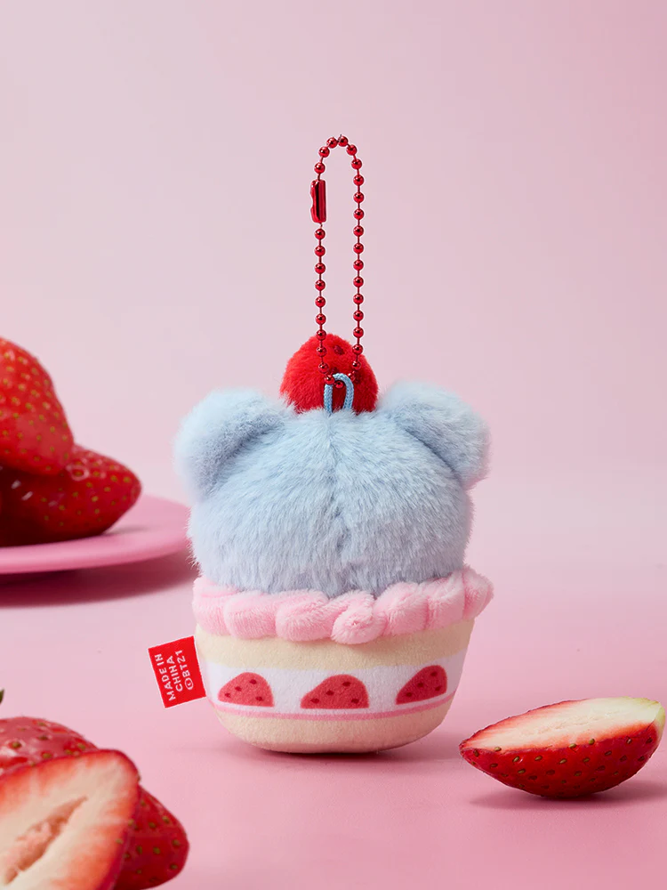 BT21 Strawberry Party Strawberry Tart Plush Keyring - Image 32