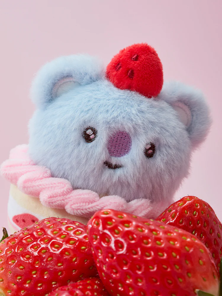 BT21 Strawberry Party Strawberry Tart Plush Keyring - Image 33