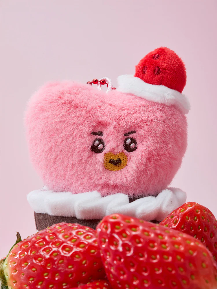 BT21 Strawberry Party Strawberry Tart Plush Keyring - Image 9