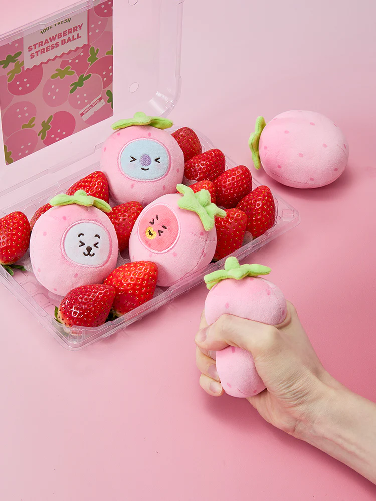 BT21 Strawberry Party Stress Ball Plush - Image 3