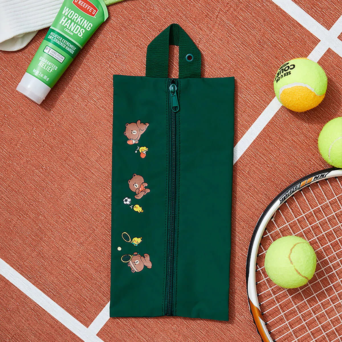 LINE FRIENDS Field Day Green Pouch