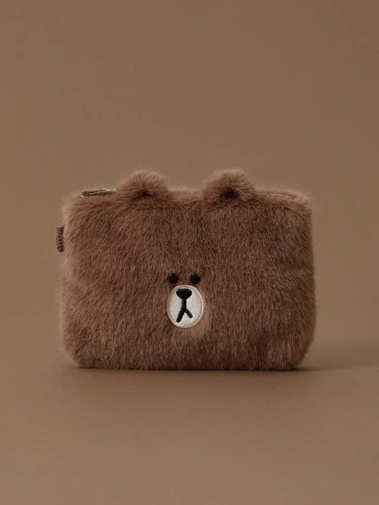 LINE FRIENDS HUG BROWN 3 Card Case - Image 2