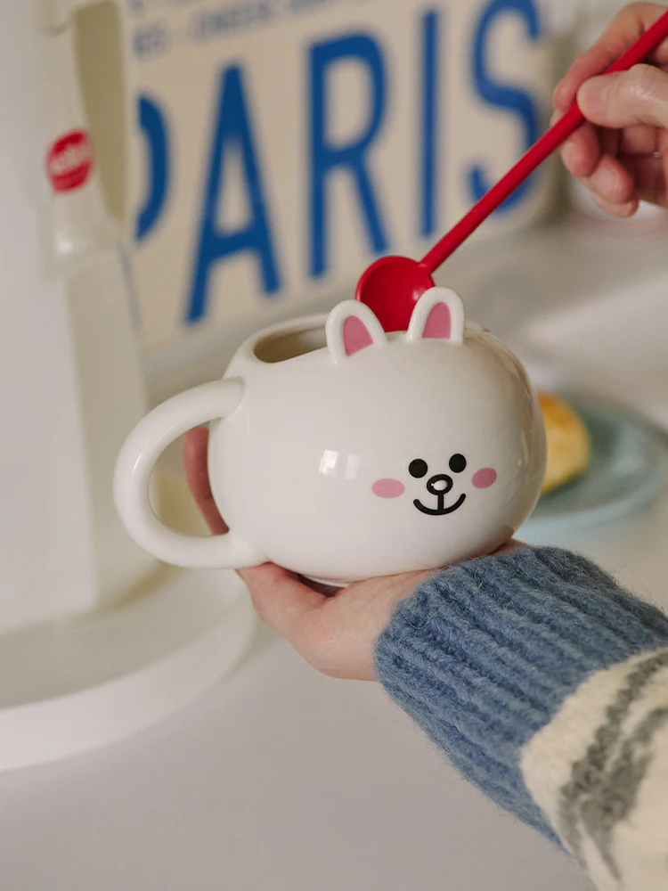 LINE FRIENDS HUG BROWN 3 Sculpted Mug - Image 9