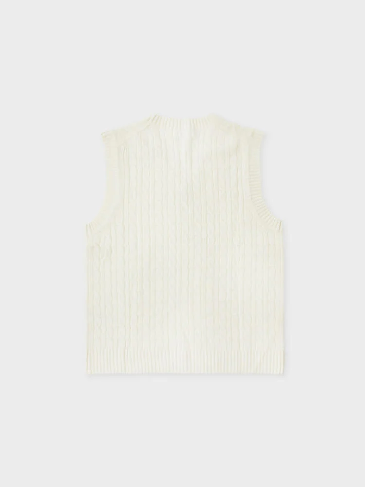 LINE FRIENDS Made by BROWN Knit Vest Ivory - Image 2