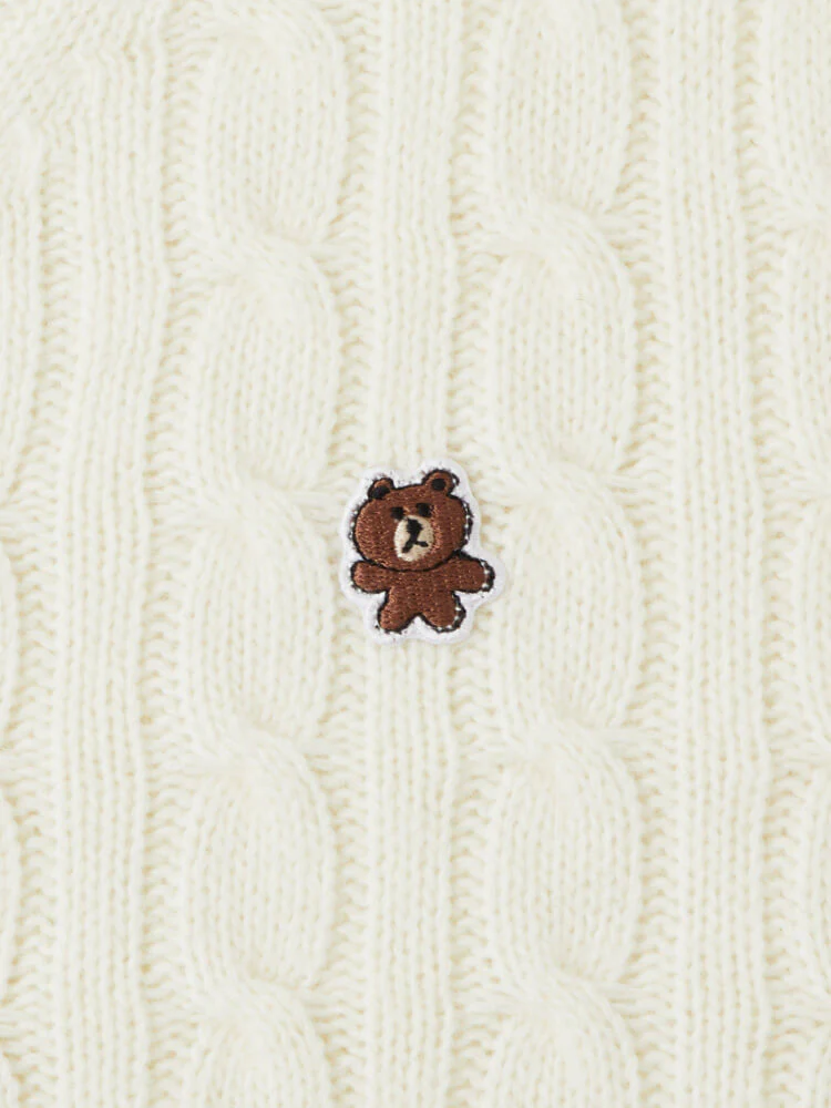 LINE FRIENDS Made by BROWN Knit Vest Ivory - Image 6