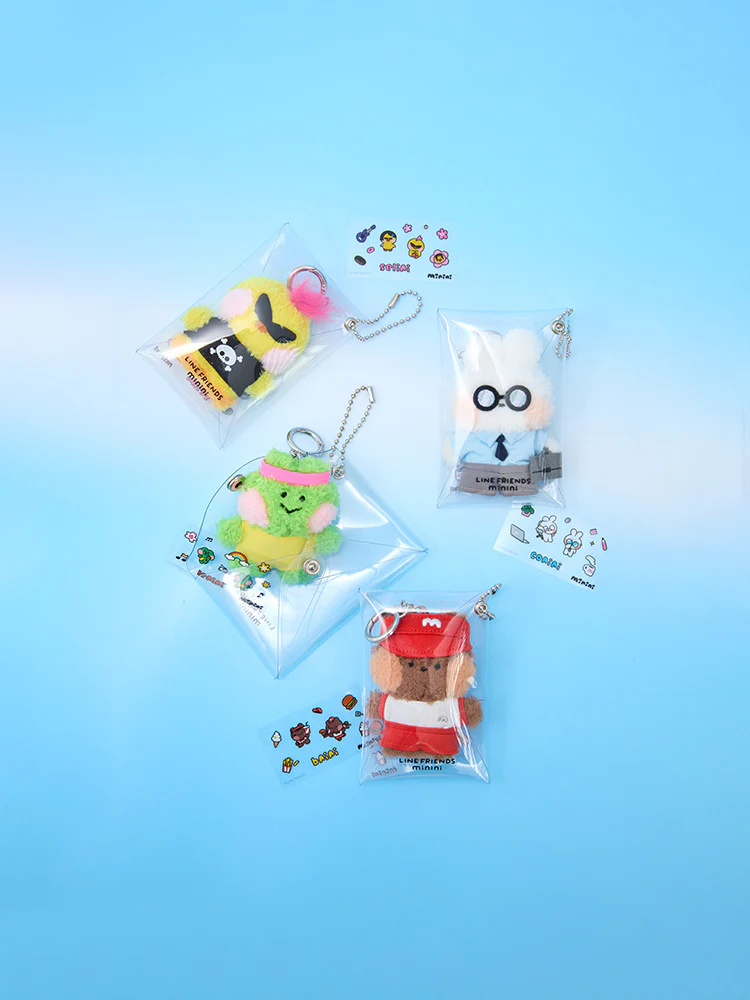 LINE FRIENDS minini World Plush Keyring Pouch Set - Image 3