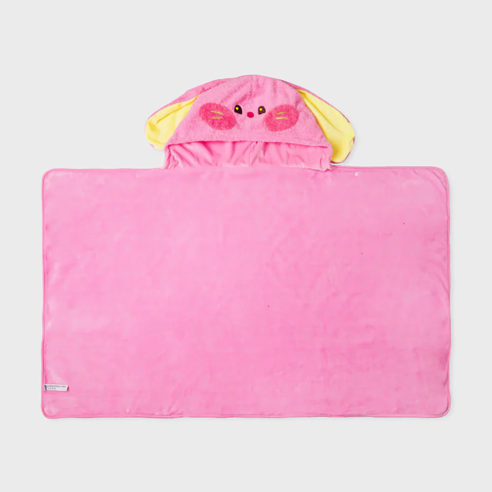 NewJeans bunini Hooded Blanket (Pink) - Image 4