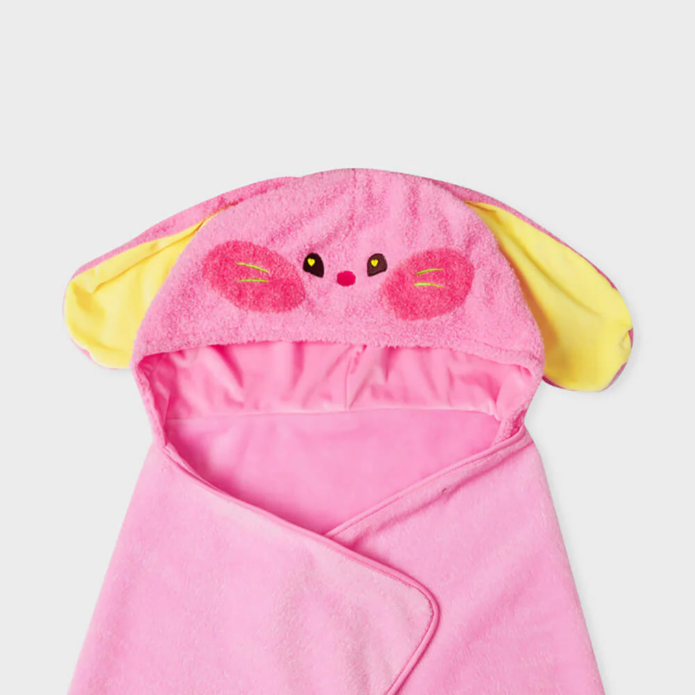 NewJeans bunini Hooded Blanket (Pink) - Image 7