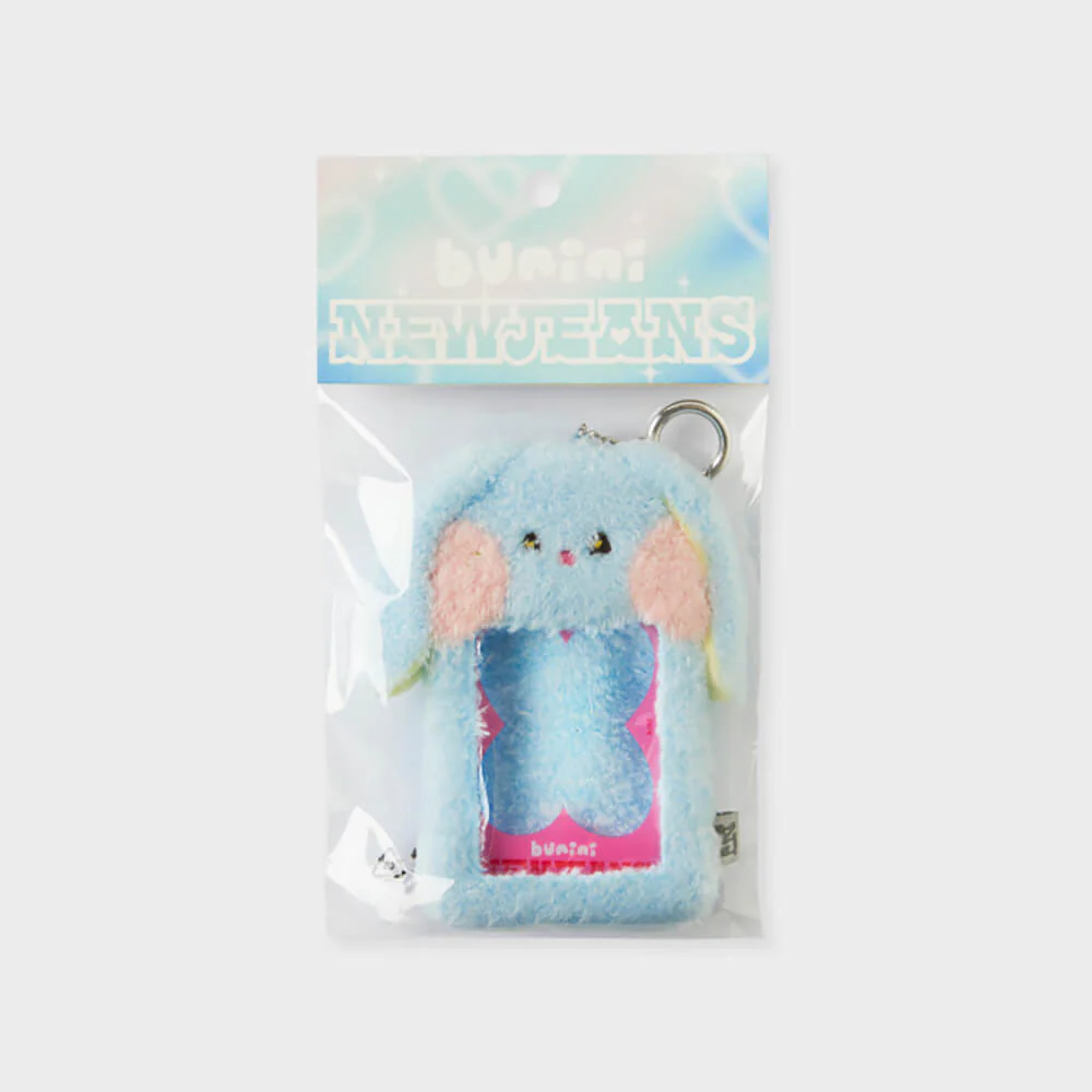 NewJeans bunini Plush Photo Card Holder Keyring (Blue) - Image 8