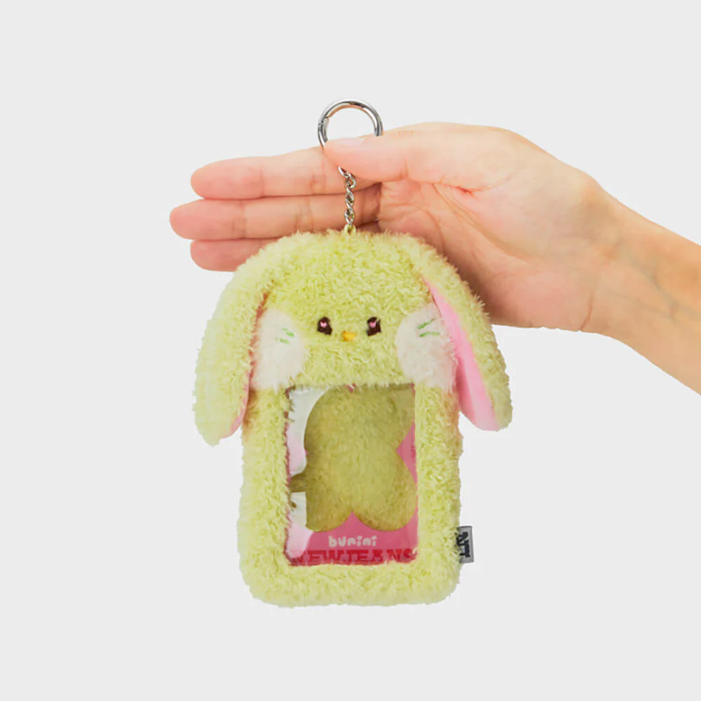 NewJeans bunini Plush Photo Card Holder Keyring (Green) - Image 2