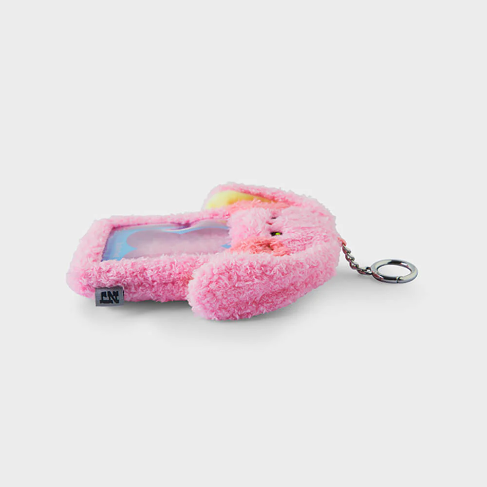 NewJeans bunini Plush Photo Card Holder Keyring (Pink) - Image 3