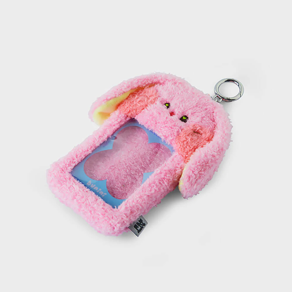 NewJeans bunini Plush Photo Card Holder Keyring (Pink) - Image 5