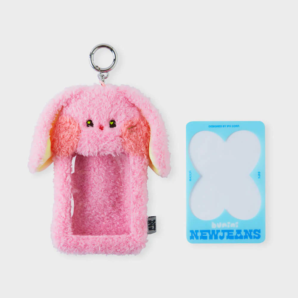 NewJeans bunini Plush Photo Card Holder Keyring (Pink) - Image 6