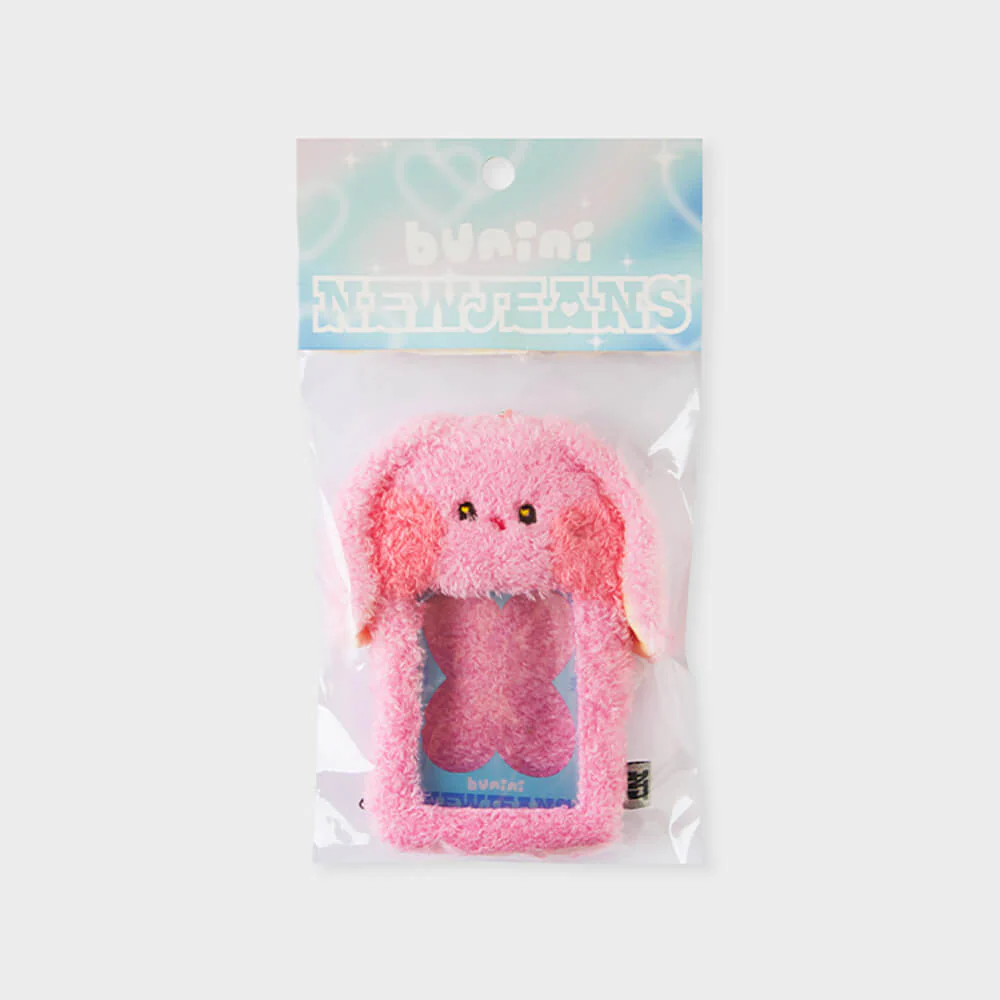 NewJeans bunini Plush Photo Card Holder Keyring (Pink) - Image 7