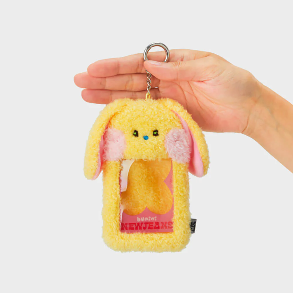 NewJeans bunini Plush Photo Card Holder Keyring (Yellow) - Image 2