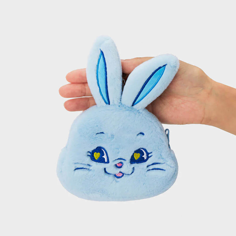 NewJeans TOKKI Plush Face Pouch (Blue) - Image 2