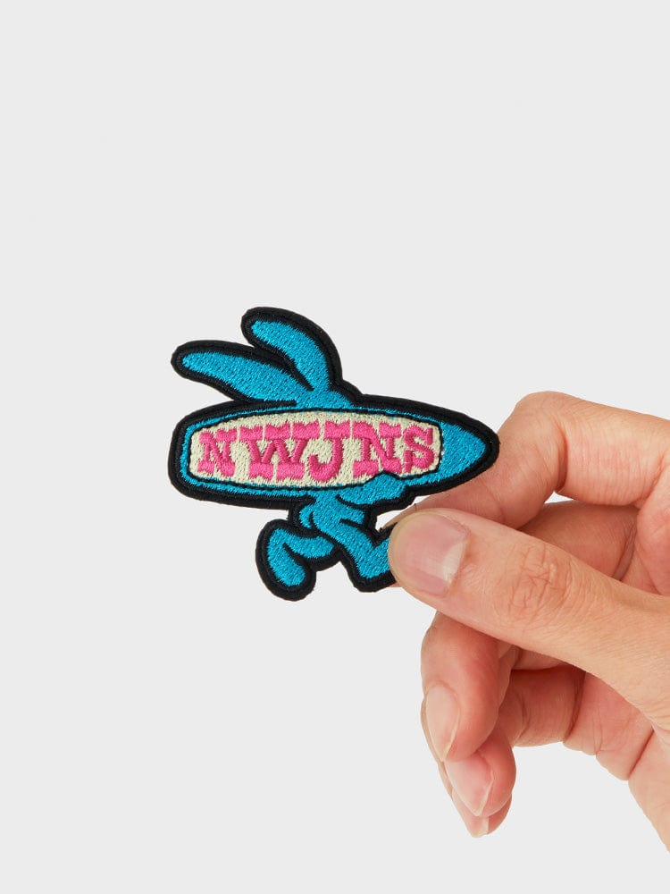 NewJeans X COLLER Get Up Rabbit Embroidered Patch Reversible Sticon (2pcs) - Image 2