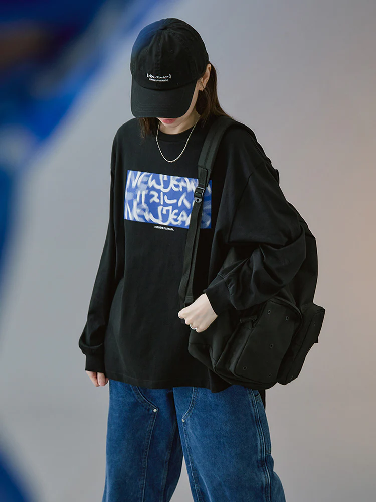 NewJeans X Hiroshi Fujiwara COLLER Long Sleeve Shirt Ver. 1 (BLACK) - Image 4
