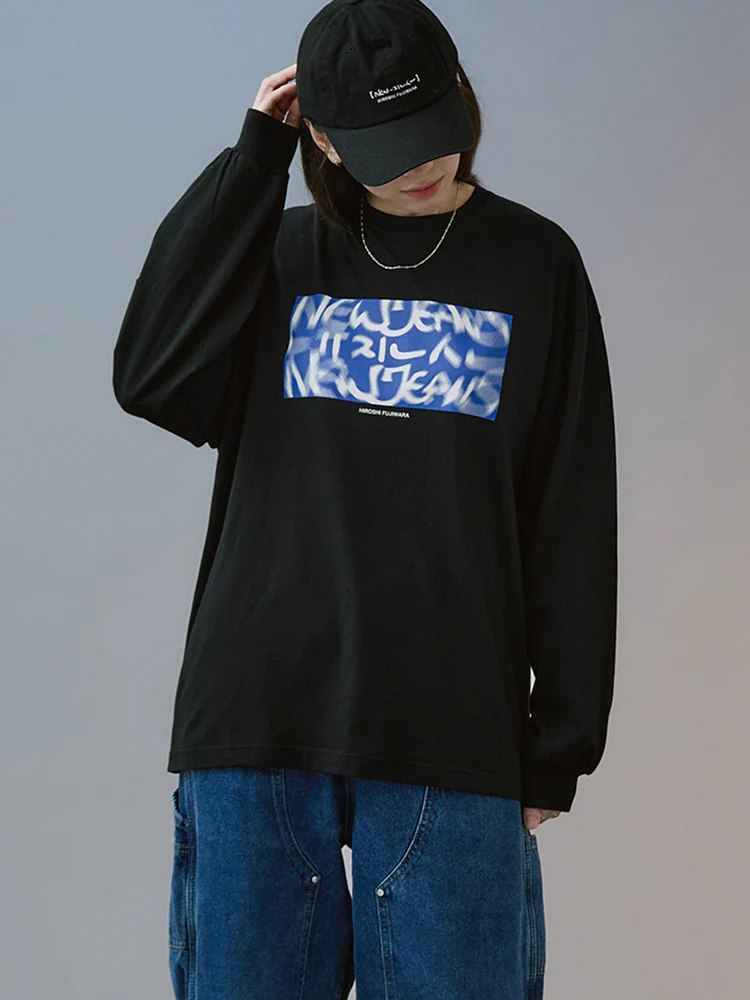 NewJeans X Hiroshi Fujiwara COLLER Long Sleeve Shirt Ver. 1 (BLACK) - Image 5