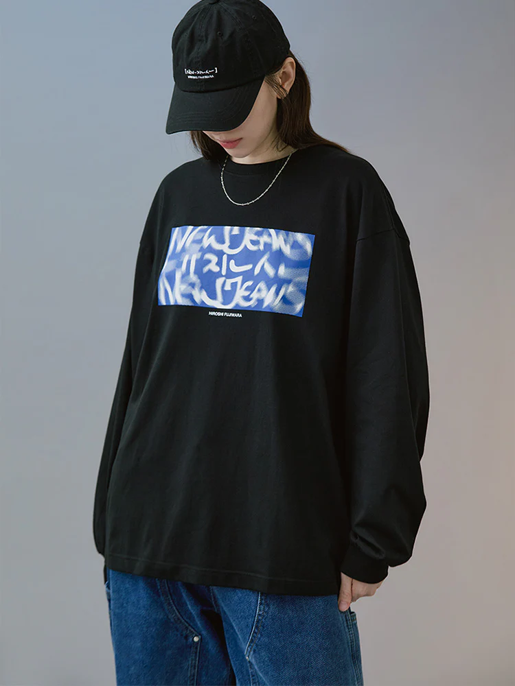 NewJeans X Hiroshi Fujiwara COLLER Long Sleeve Shirt Ver. 1 (BLACK) - Image 9