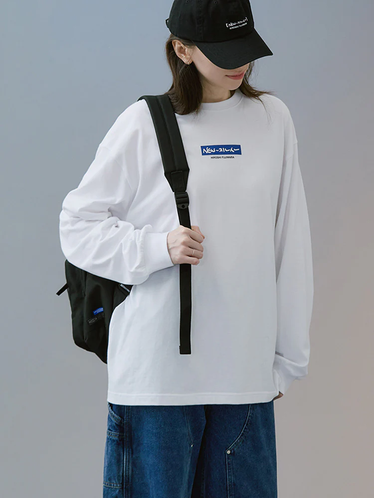 NewJeans X Hiroshi Fujiwara COLLER Long Sleeve Shirt Ver. 2 (WHITE) - Image 4