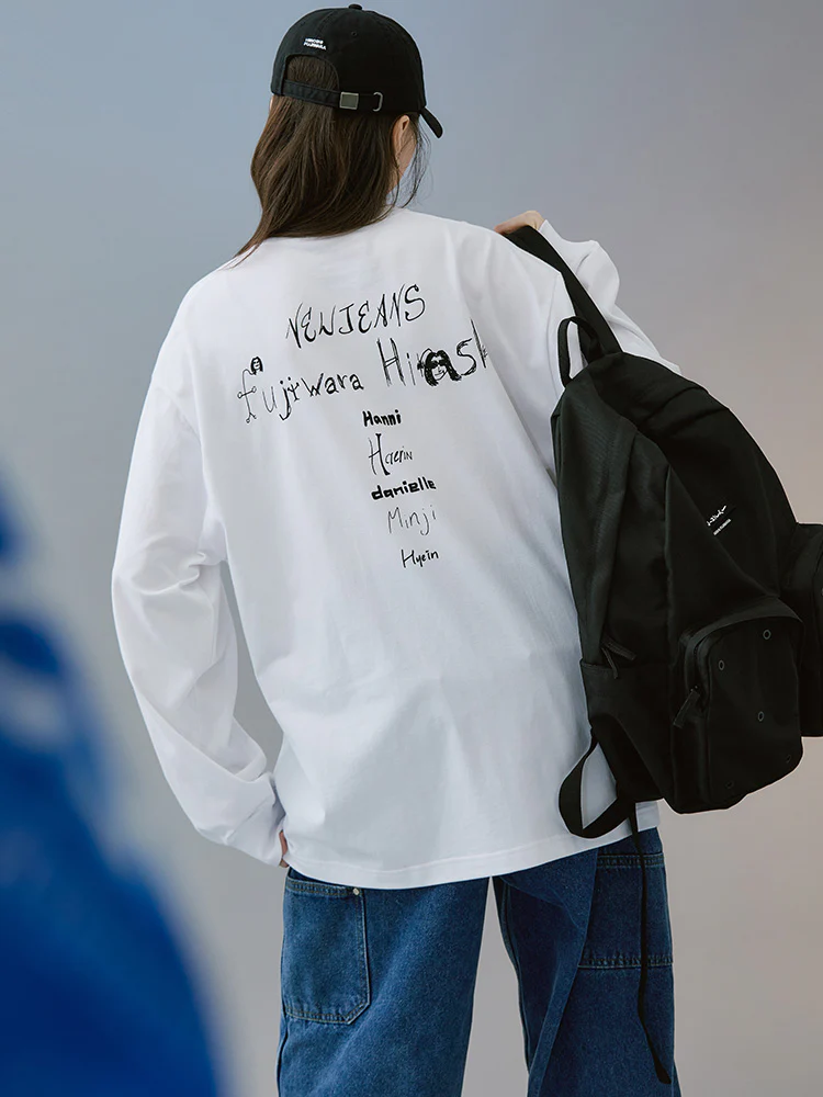 NewJeans X Hiroshi Fujiwara COLLER Long Sleeve Shirt Ver. 3 (WHITE) - Image 3