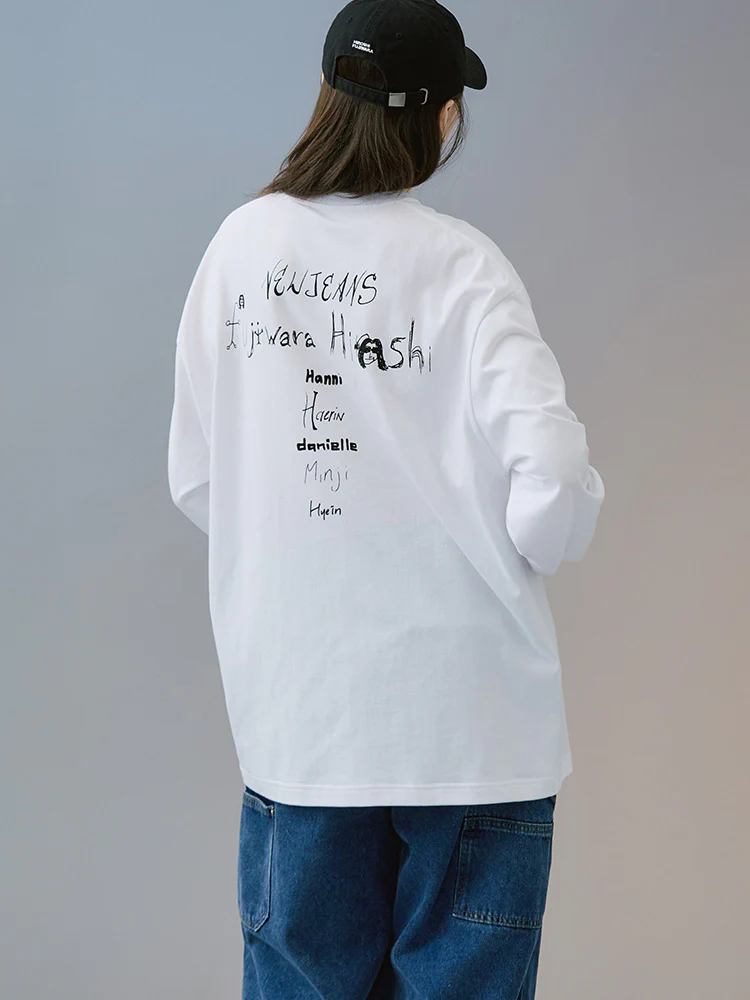NewJeans X Hiroshi Fujiwara COLLER Long Sleeve Shirt Ver. 3 (WHITE) - Image 6